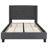 Riverdale Full Size Tufted Upholstered Platform Bed in Dark Gray Fabric