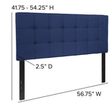 Bedford Tufted Upholstered Full Size Headboard in Navy Fabric