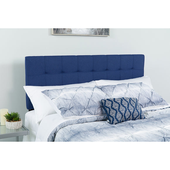 Bedford Tufted Upholstered Full Size Headboard in Navy Fabric by Office Chairs PLUS