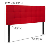 Bedford Tufted Upholstered Full Size Headboard in Red Fabric