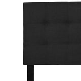 Bedford Tufted Upholstered King Size Headboard in Black Fabric