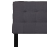 Bedford Tufted Upholstered King Size Headboard in Dark Gray Fabric