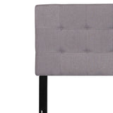 Bedford Tufted Upholstered King Size Headboard in Light Gray Fabric