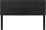 Bedford Tufted Upholstered Queen Size Headboard in Black Fabric