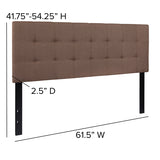 Bedford Tufted Upholstered Queen Size Headboard in Camel Fabric