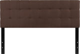 Bedford Tufted Upholstered Queen Size Headboard in Dark Brown Fabric