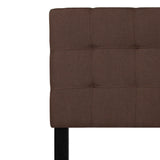 Bedford Tufted Upholstered Queen Size Headboard in Dark Brown Fabric