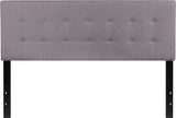 Bedford Tufted Upholstered Queen Size Headboard in Light Gray Fabric