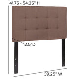 Bedford Tufted Upholstered Twin Size Headboard in Camel Fabric