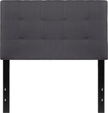 Bedford Tufted Upholstered Twin Size Headboard in Dark Gray Fabric