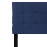 Bedford Tufted Upholstered Twin Size Headboard in Navy Fabric