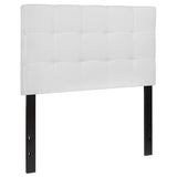 Bedford Tufted Upholstered Twin Size Headboard in White Fabric