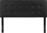 Lennox Tufted Upholstered Full Size Headboard in Black Vinyl