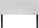 Lennox Tufted Upholstered Full Size Headboard in White Vinyl
