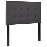 Lennox Tufted Upholstered Twin Size Headboard in Gray Vinyl
