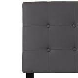 Lennox Tufted Upholstered Twin Size Headboard in Gray Vinyl