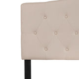 Cambridge Tufted Upholstered Full Size Headboard in Beige Fabric