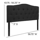 Cambridge Tufted Upholstered Full Size Headboard in Black Fabric
