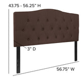 Cambridge Tufted Upholstered Full Size Headboard in Dark Brown Fabric