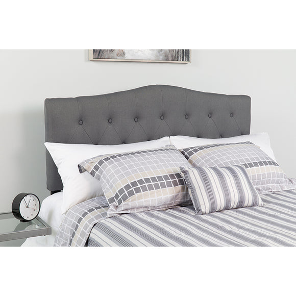 Cambridge Tufted Upholstered Full Size Headboard in Dark Gray Fabric by Office Chairs PLUS