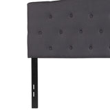 Cambridge Tufted Upholstered Full Size Headboard in Dark Gray Fabric