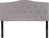 Cambridge Tufted Upholstered Full Size Headboard in Light Gray Fabric