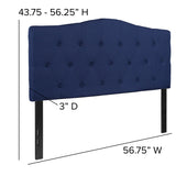 Cambridge Tufted Upholstered Full Size Headboard in Navy Fabric