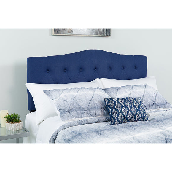 Cambridge Tufted Upholstered Full Size Headboard in Navy Fabric by Office Chairs PLUS