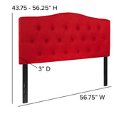 Cambridge Tufted Upholstered Full Size Headboard in Red Fabric