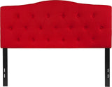 Cambridge Tufted Upholstered Full Size Headboard in Red Fabric