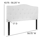 Cambridge Tufted Upholstered Full Size Headboard in White Fabric