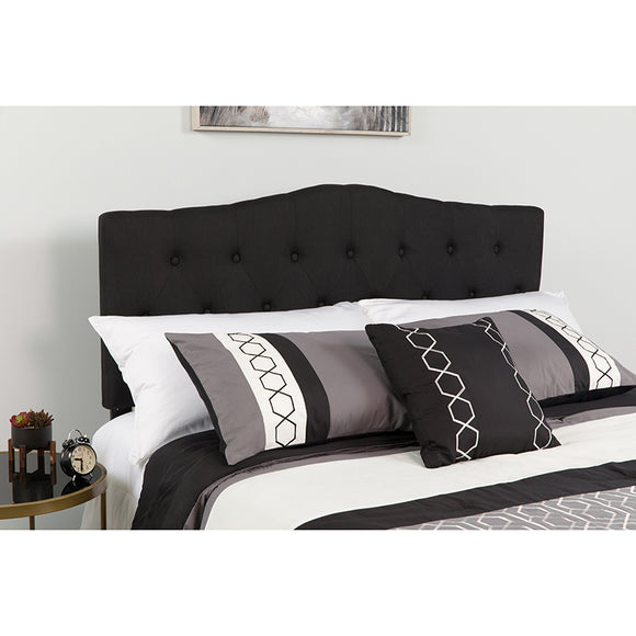 Cambridge Tufted Upholstered King Size Headboard in Black Fabric by Office Chairs PLUS