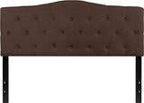 Cambridge Tufted Upholstered Queen Size Headboard in Dark Brown Fabric