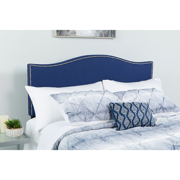 Cambridge Tufted Upholstered Queen Size Headboard in Navy Fabric by Office Chairs PLUS