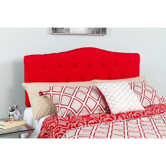 Cambridge Tufted Upholstered Queen Size Headboard in Red Fabric by Office Chairs PLUS