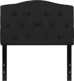 Cambridge Tufted Upholstered Twin Size Headboard in Black Fabric
