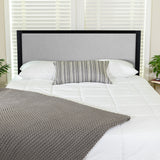 Melbourne Metal Upholstered Full Size Headboard in Light Gray Fabric