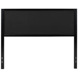 Melbourne Metal Upholstered Queen Size Headboard in Black Fabric