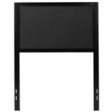 Melbourne Metal Upholstered Twin Size Headboard in Black Fabric