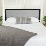 Bristol Metal Tufted Upholstered Full Size Headboard in Light Gray Fabric