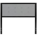 Bristol Metal Tufted Upholstered Full Size Headboard in Light Gray Fabric