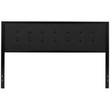 Bristol Metal Tufted Upholstered King Size Headboard in Black Fabric