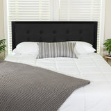 Bristol Metal Tufted Upholstered Queen Size Headboard in Black Fabric