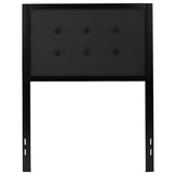 Bristol Metal Tufted Upholstered Twin Size Headboard in Black Fabric