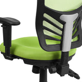 Mid-Back Green Mesh Multifunction Executive Swivel Ergonomic Office Chair with Adjustable Arms