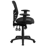Mid-Back Transparent Black Mesh Multifunction Executive Swivel Ergonomic Office Chair with Adjustable Arms