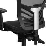 Mid-Back Transparent Black Mesh Multifunction Executive Swivel Ergonomic Office Chair with Adjustable Arms