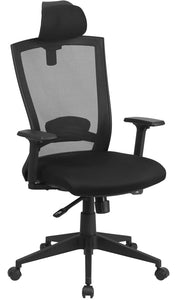High Back Black Mesh Executive Swivel Ergonomic Office Chair with Back Angle Adjustment and Adjustable Arms HL-0004K-HR-GG