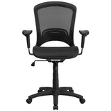Mid-Back Transparent Black Mesh Executive Swivel Office Chair with Adjustable Arms