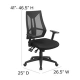 High Back Black Mesh Multifunction Swivel Ergonomic Task Office Chair with Adjustable Arms